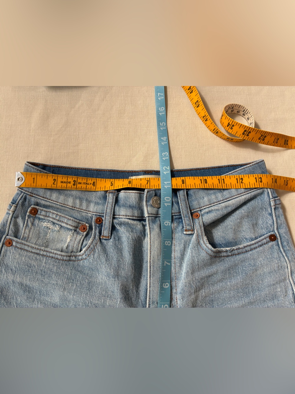 Madewell High Rise Slim Boy Jean 25 Light Blue Distressed Women’s Jeans - Picture 6 of 10